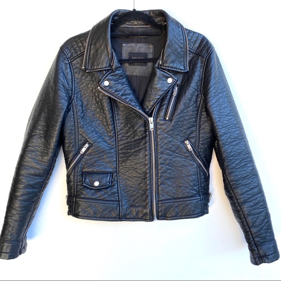 Zara Jackets & Blazers - ZARA • FAUX LEATHER MOTO JACKET